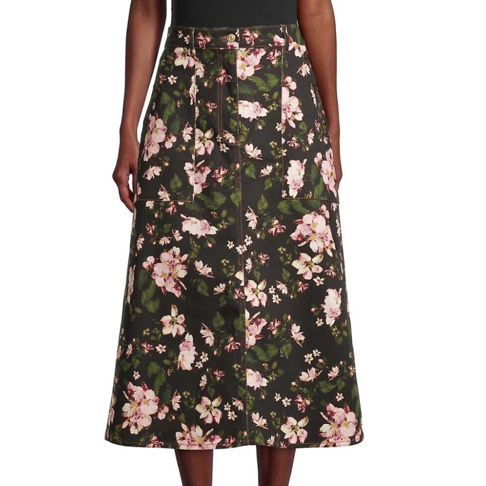 BNWT Erdem Floral Denim Pencil Skirt - Size 8 (US)